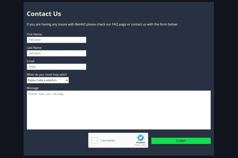 Bet442 Customer Support