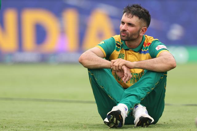 A dejected Keshav Maharaj of South Africa 