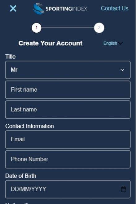 Sporting Index Registration Guide