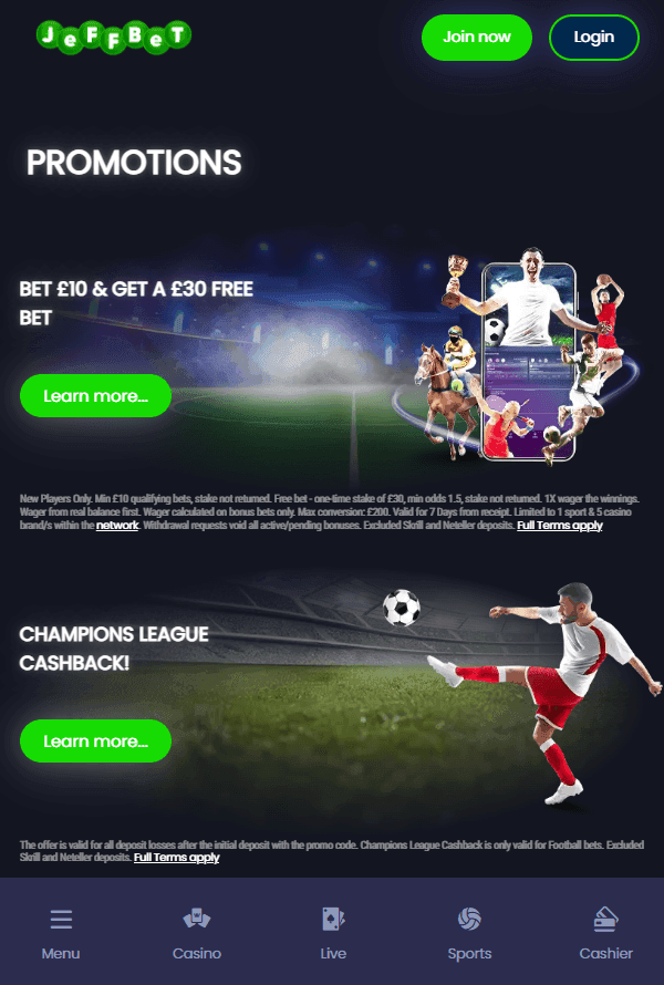 JeffBet Bonus Offers