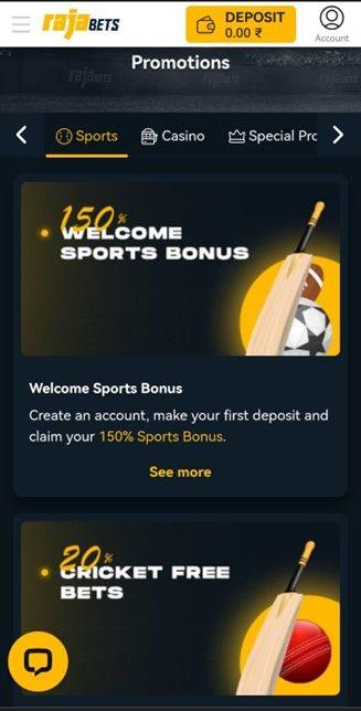 Rajabet deposit welcome bonus