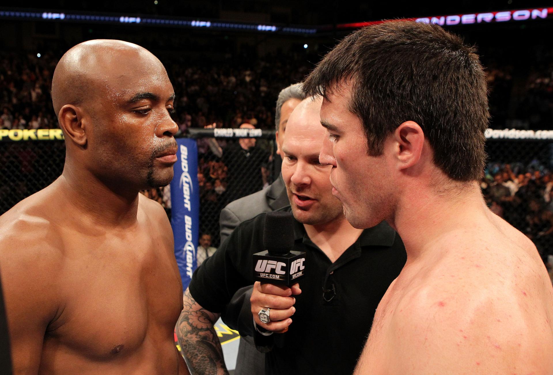 Josh Rosenthal, Chael Sonnen and Anderson Silva//Getty