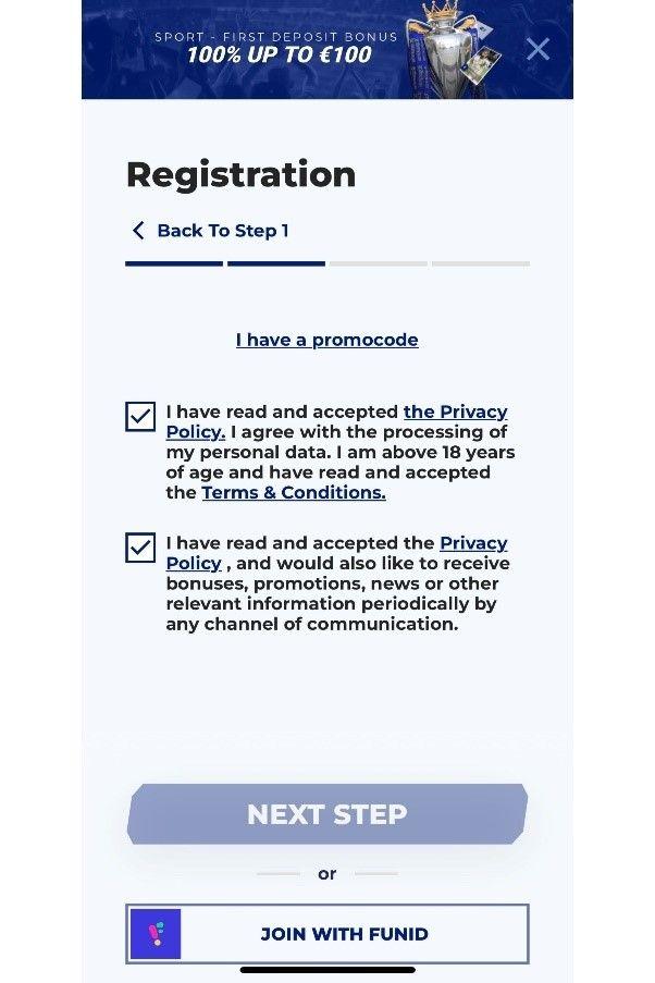 Sportaza Registration Guide Step 4