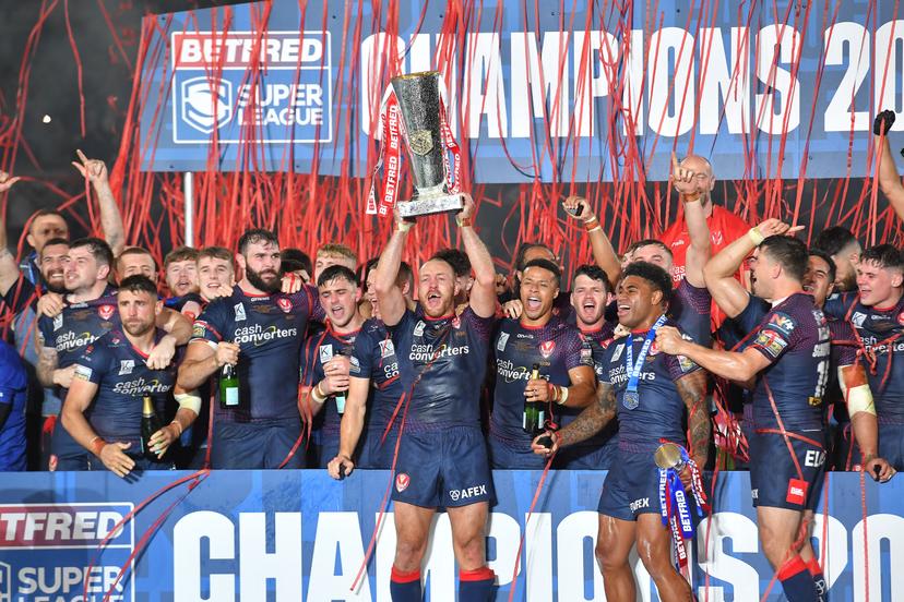 St Helens celebrate their victory in the Betfred Super League Grand Final