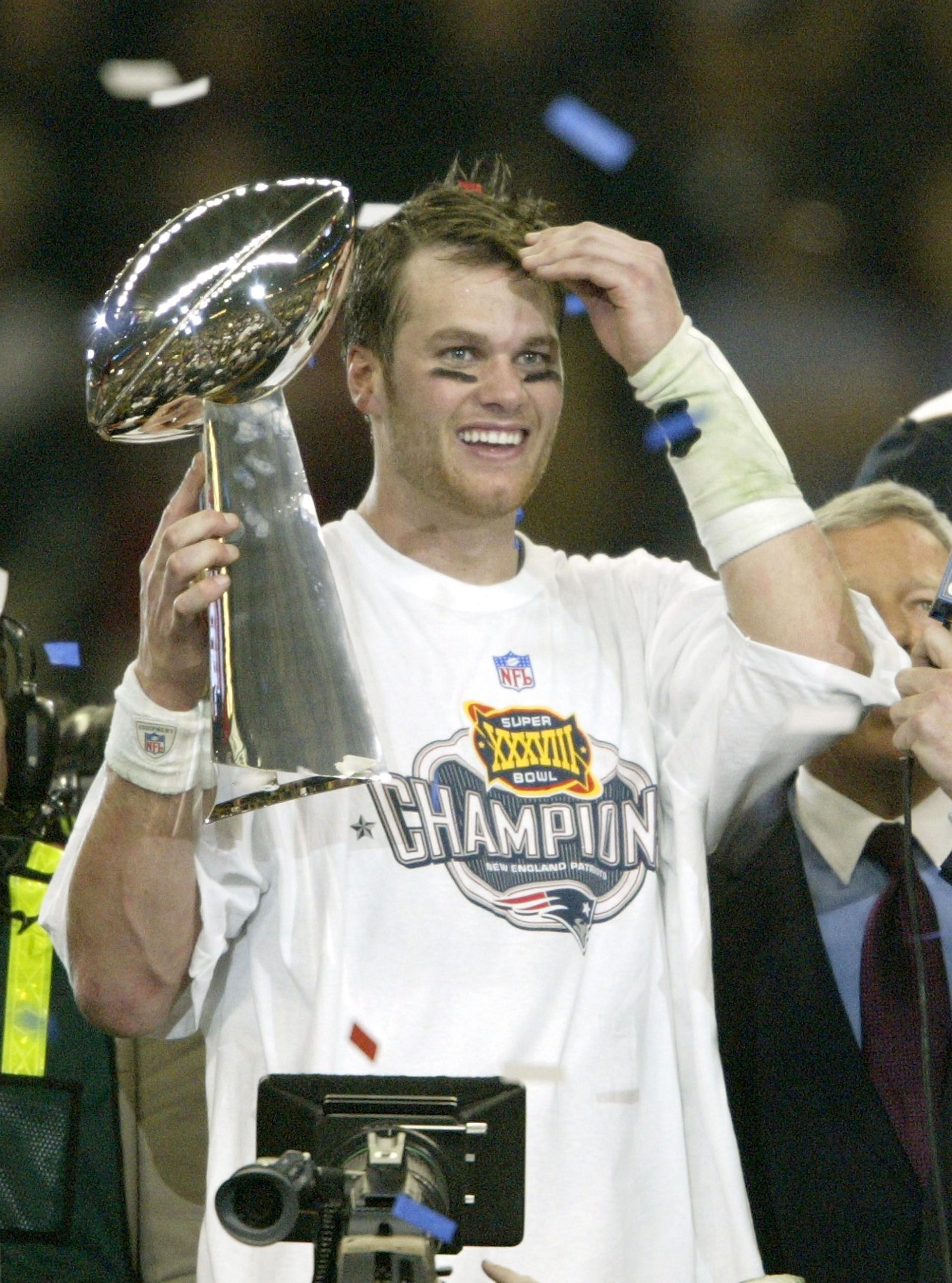 Tom Brady in Super Bowl XXXVIII: Panthers v Patriots