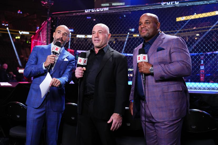 UFC commentators Jon Anik, Daniel Cormier, and Joe Rogan 