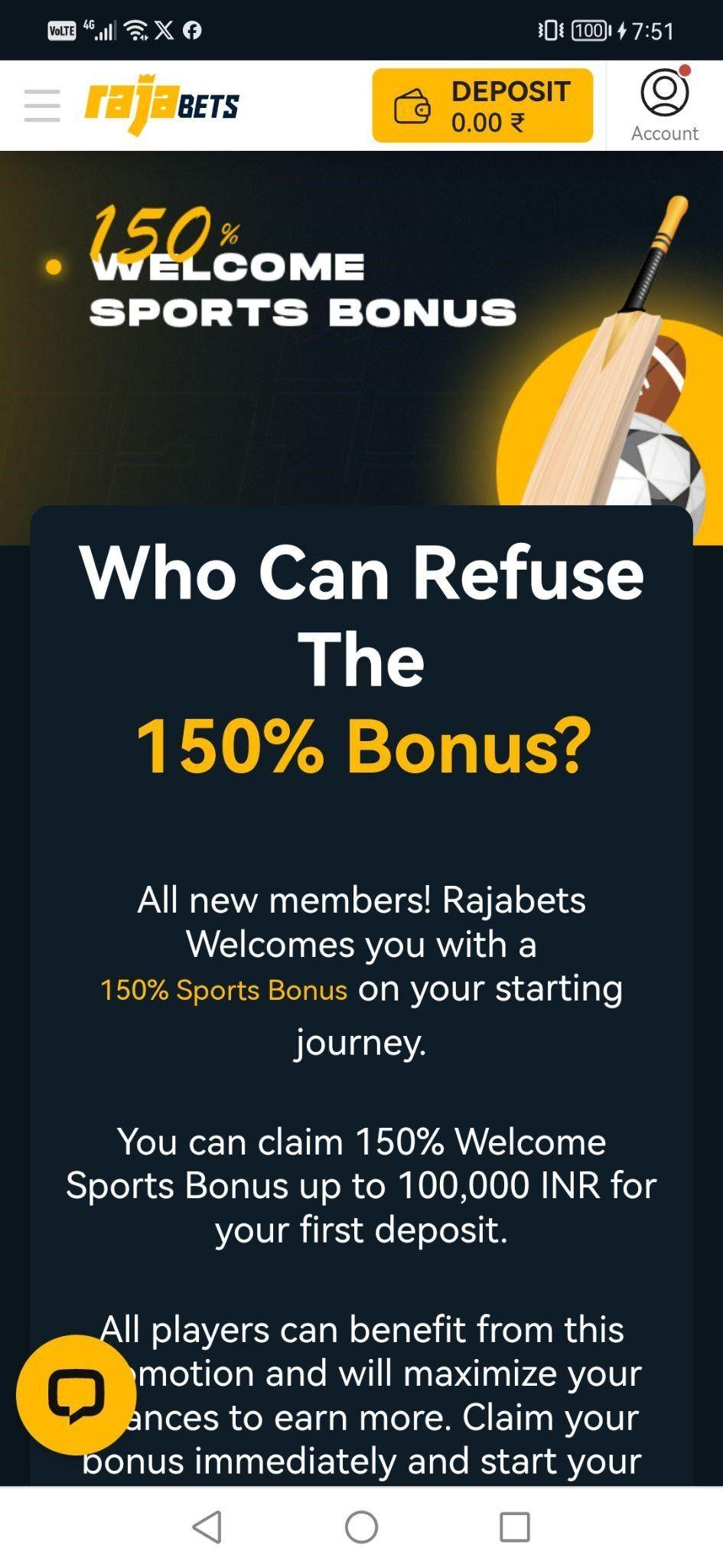 Rajabets Welcome Bonus Terms and Conditions 