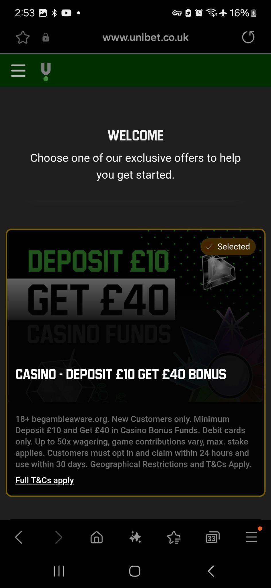 Unibet Registration Guide Step 1